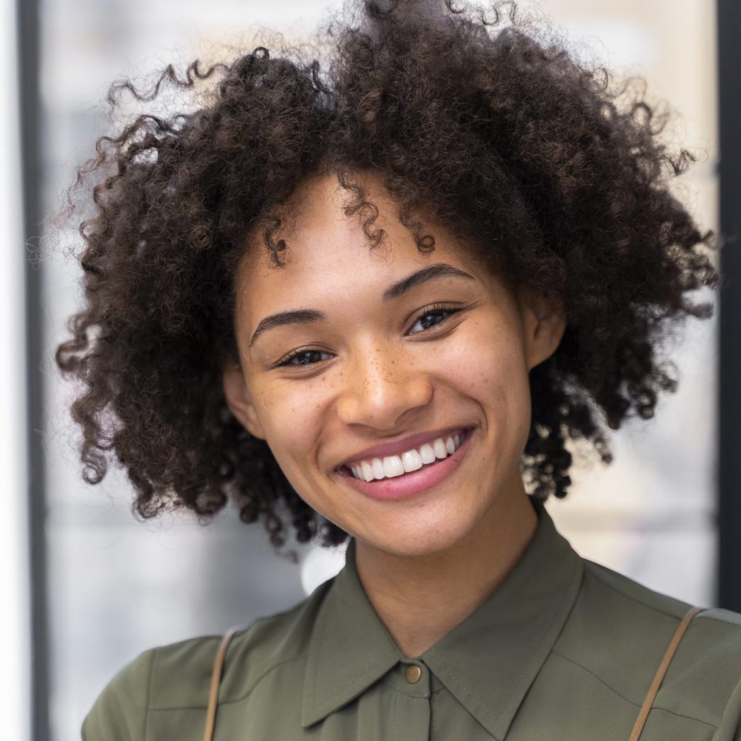 close up young businesswoman